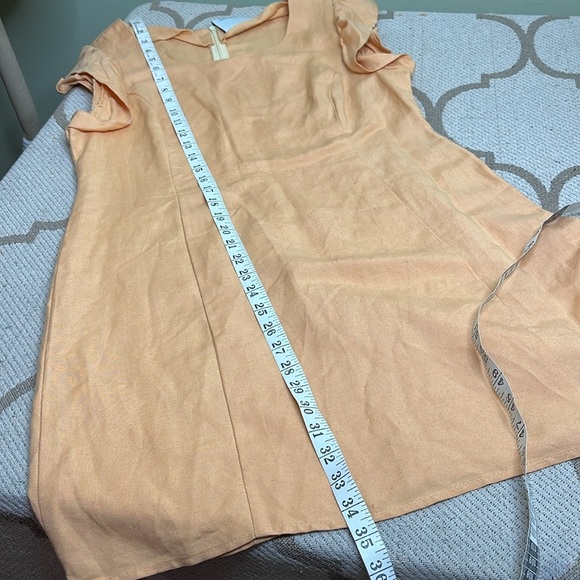 Urban Renewal Linen Peach ruffle flutter sleeves Dress - Picture 11 of 13